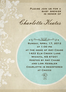  Baby Shower Invites - Blue Embroidery