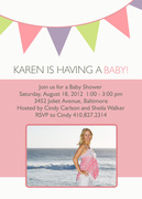 Flag Days Pink -  Baby Shower Invites
