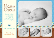 Love Frame Blue - Baby Boy Announcements