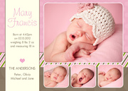 Love Frame Pink -  Birth Announcements for Girls