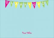Kids Thank You Cards - Birthday Flags Pink