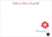 Four Flowers -  Kids Thank You Notes