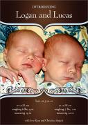 Twin Birth Announcements - Beautiful Bronze